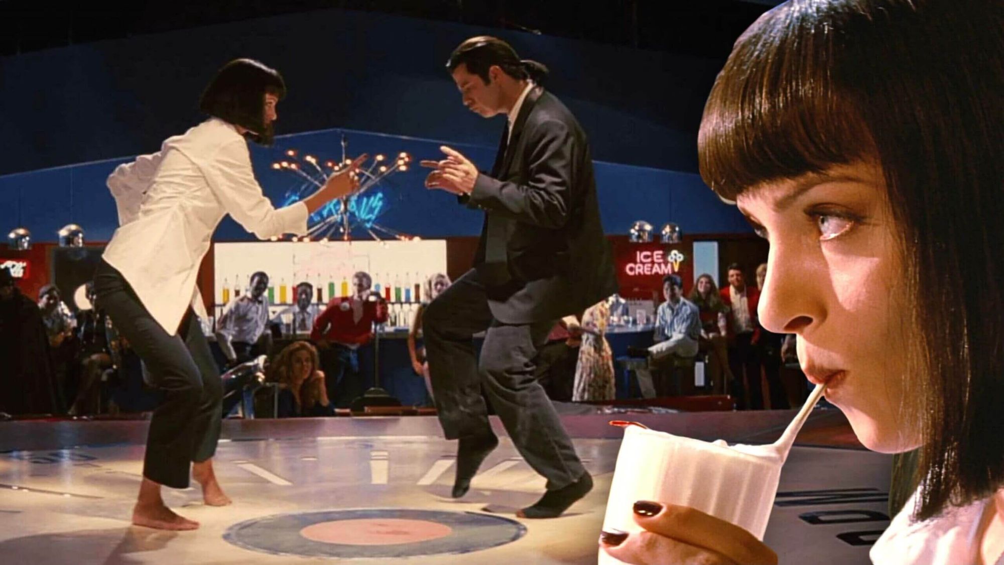 Uma Thurman and John Travolta dancing at Jack Rabbit Slim's in Pulp Fiction